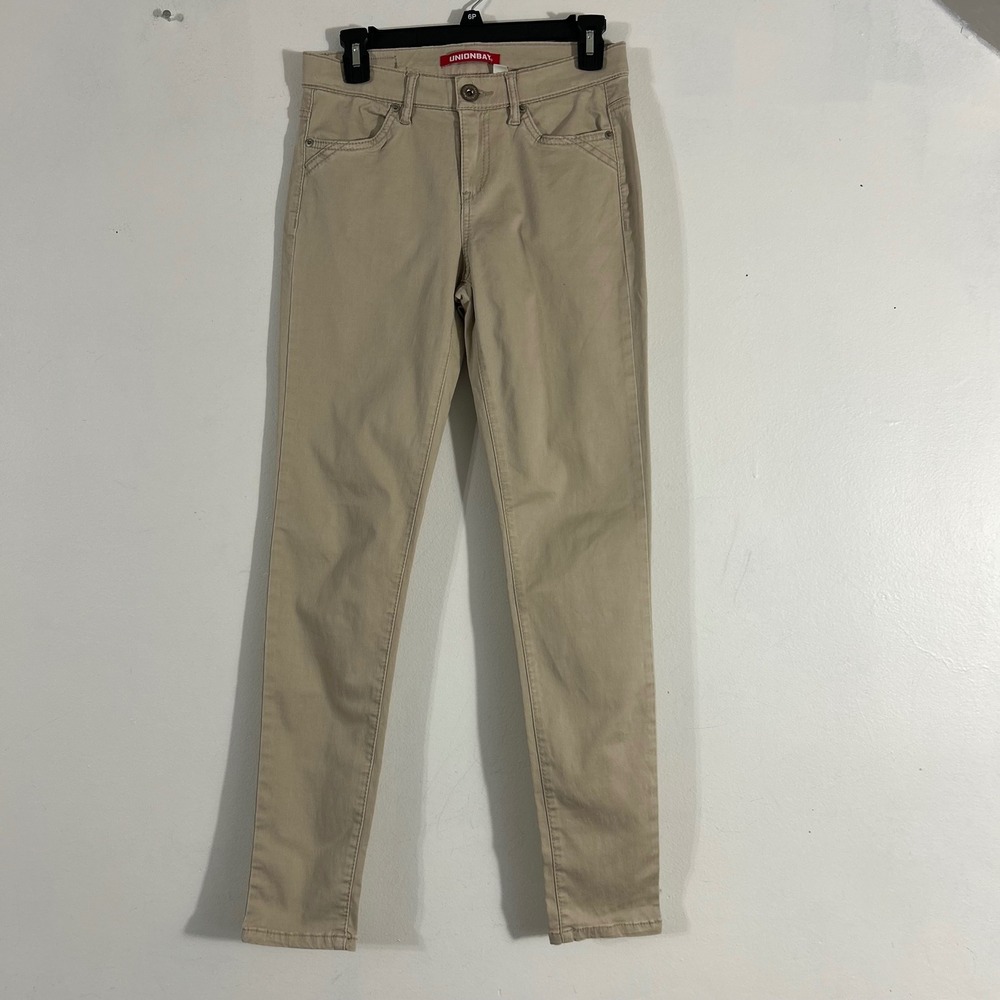 Unionbay Skinny Pants Women Size 5 Tan‎ Khaki Stretch Casual Chino Trousers